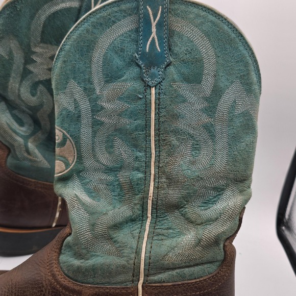 Twisted X Boots Mens Size 11D Brown Turquoise Square Toe Western Cowboy - Picture 6 of 16